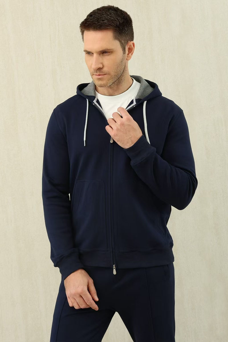 Designer Кофта на молнии Premium - Navy