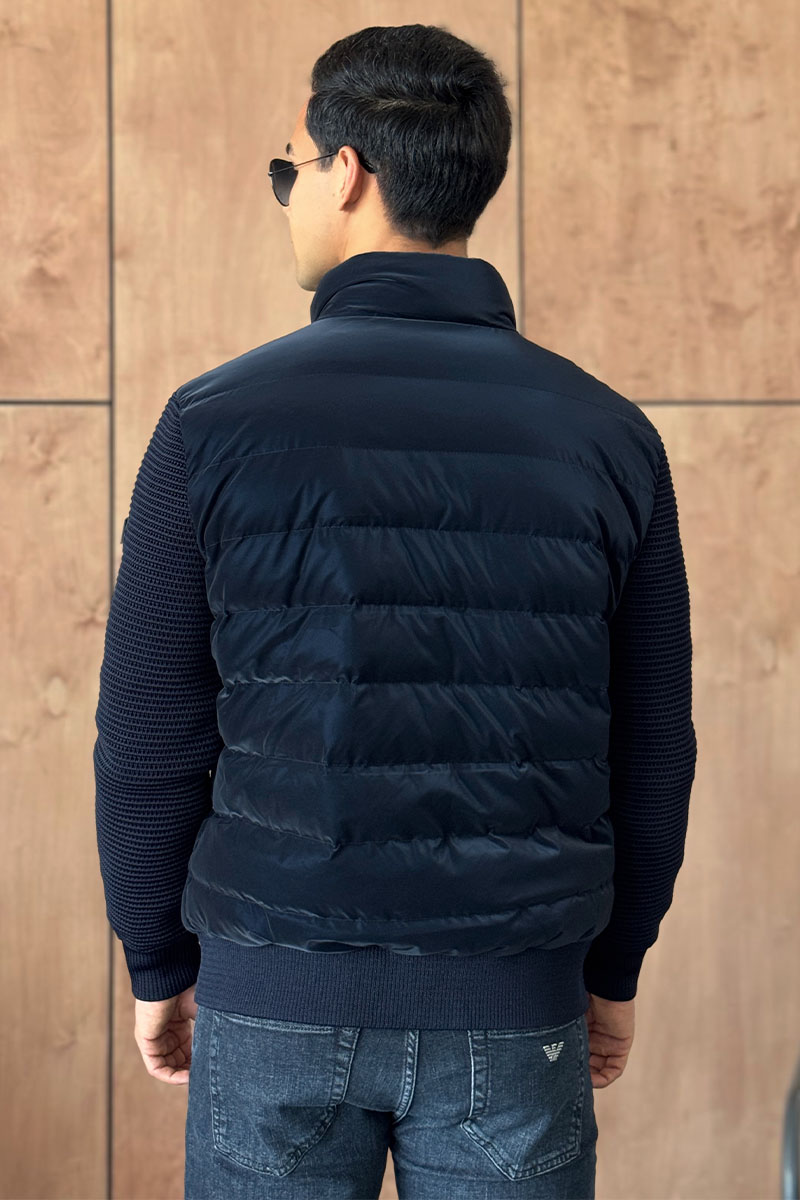 Prada Куртка с вязаными рукавами Linea Rossa - Navy
