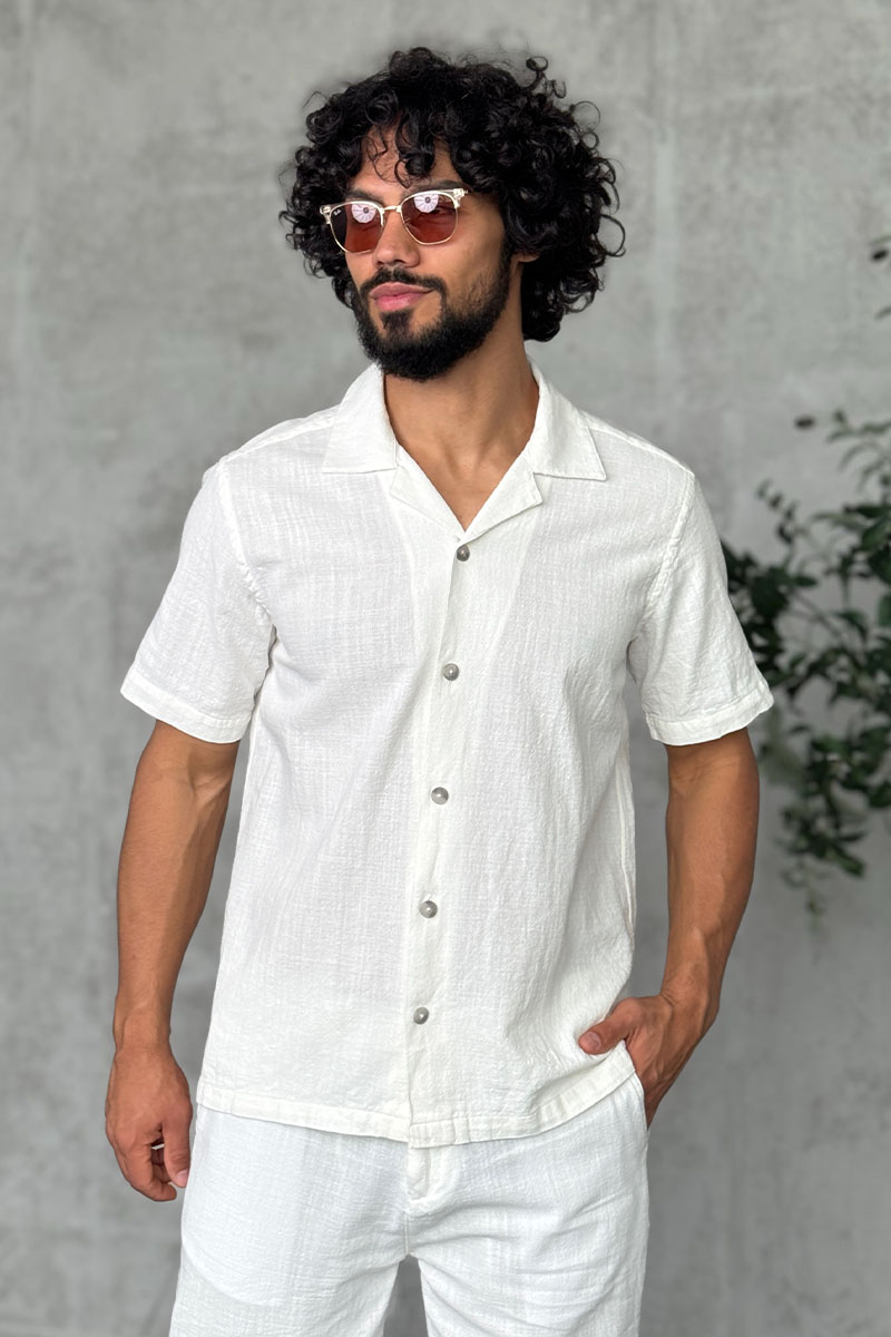 Loro Piana Мужская рубашка белого цвета