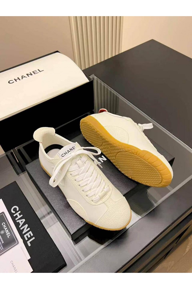 Chаnеl Женские кожаные кроссовки premium