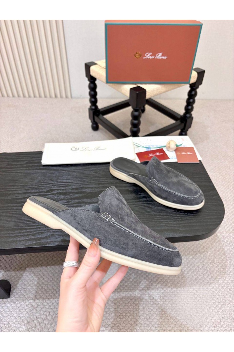 Loro Piana Мужские замшевые шлёпанцы