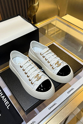 Женские кожаные кроссовки Premium - White / Black