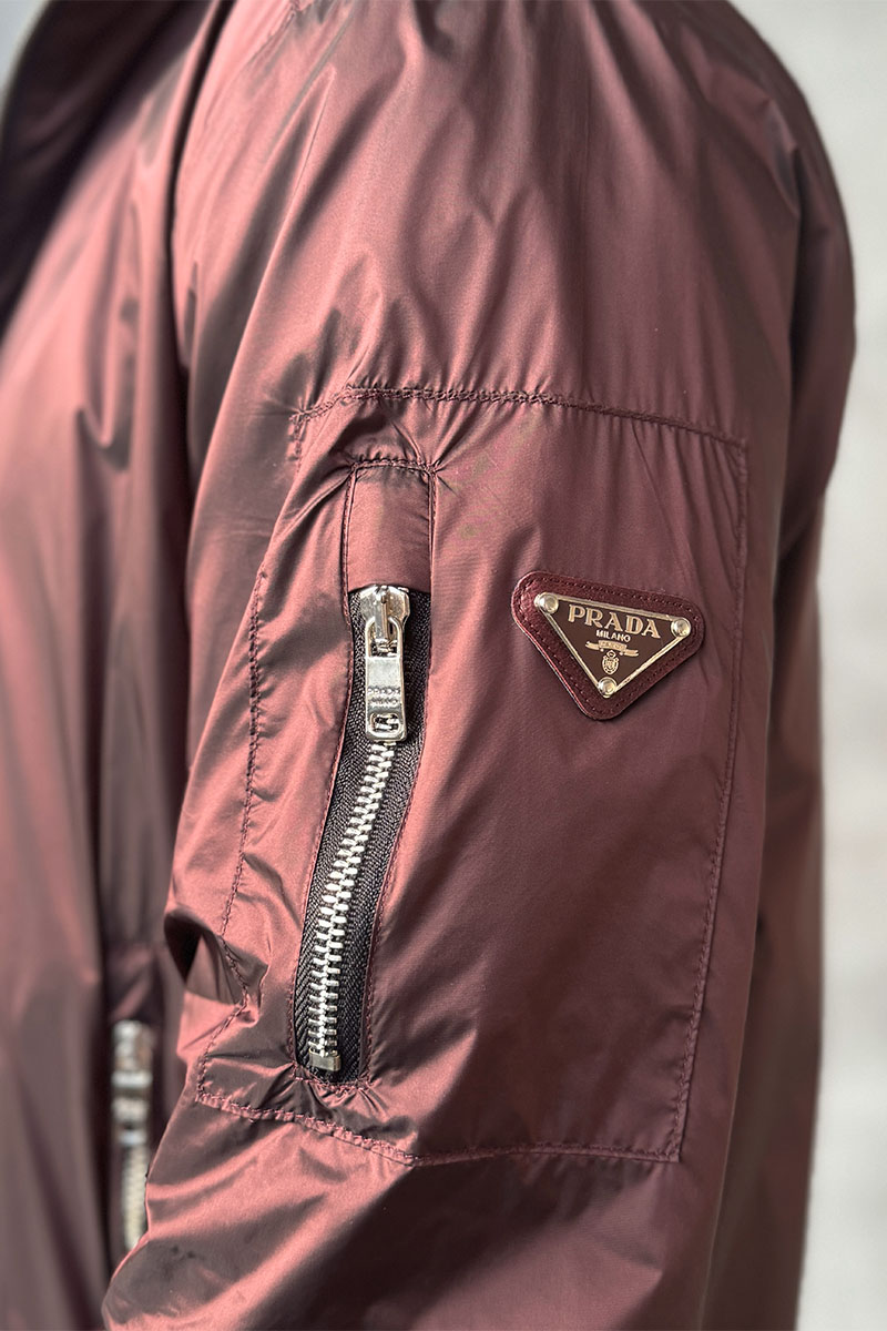 Prada Двусторонняя ветровка logo-plaque - Red / Black 