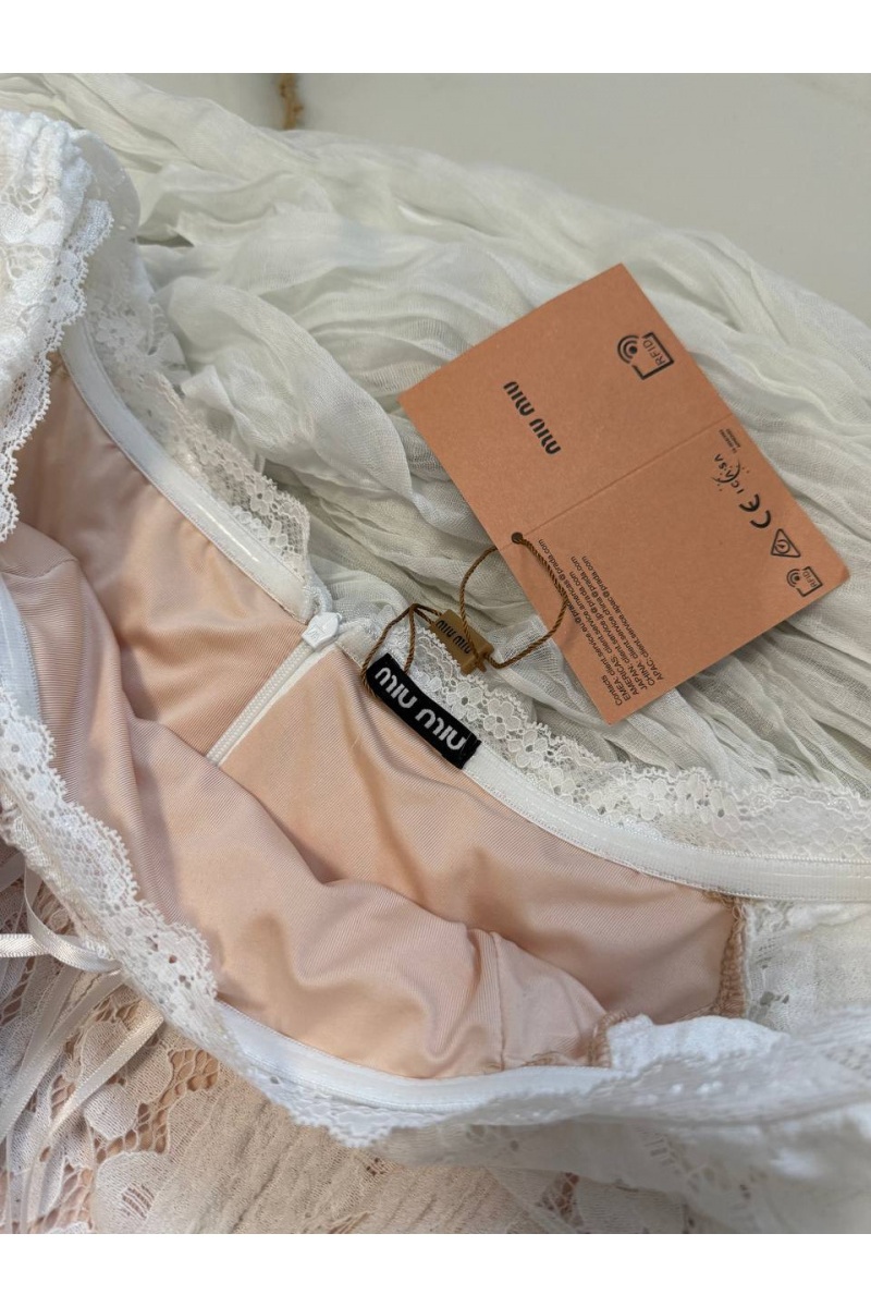 MIU MIU Кружевное женское платье с открытыми плечами 