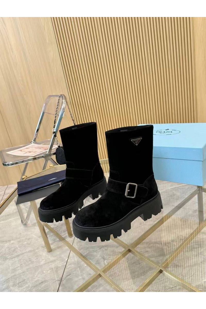 Prada Женские замшевые сапоги Suede premium