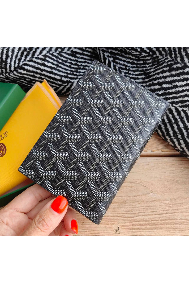 Designer Clothing Кожаная обложка на паспорт Goyard - Brown 10х14 см