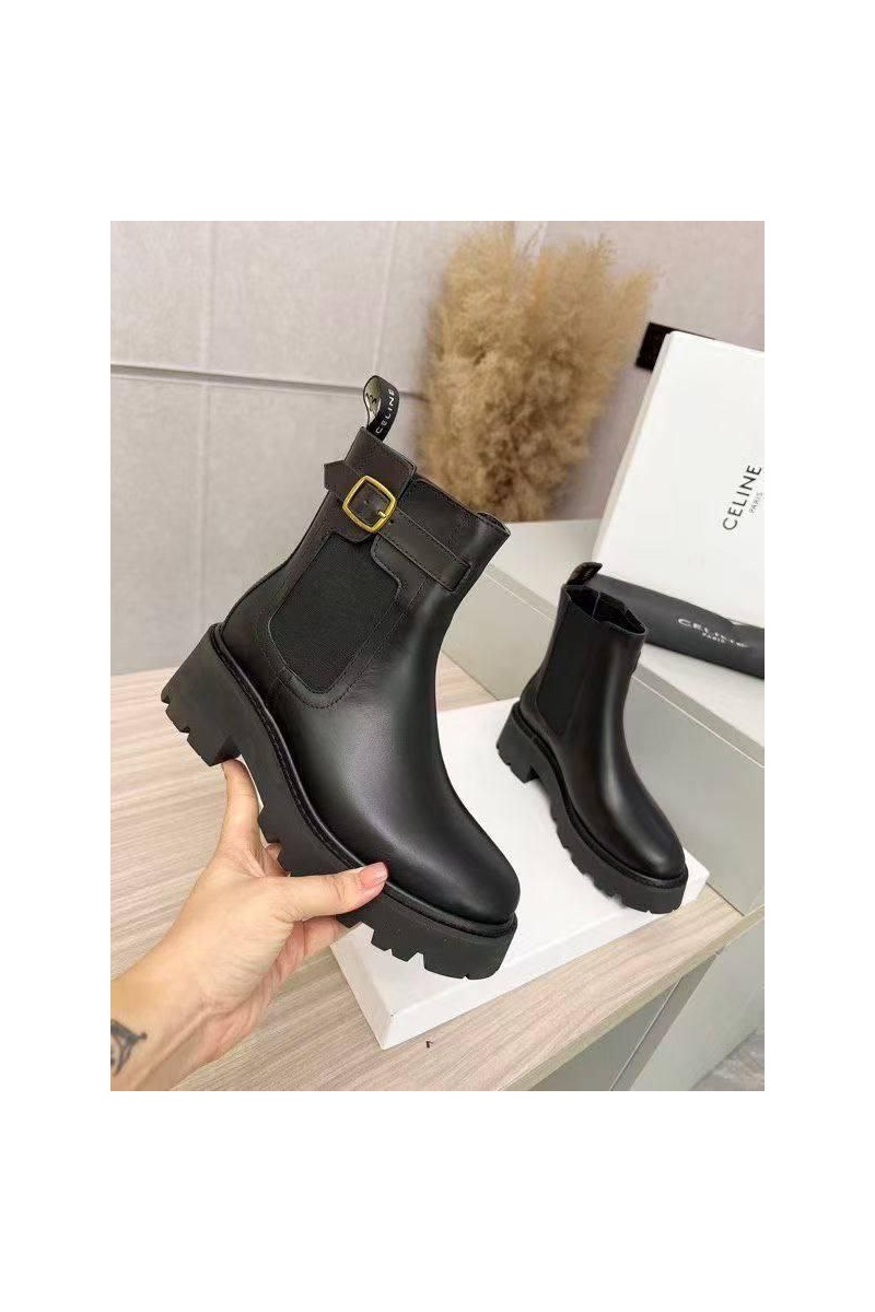 Celine Женские кожаные сапоги premium - Black