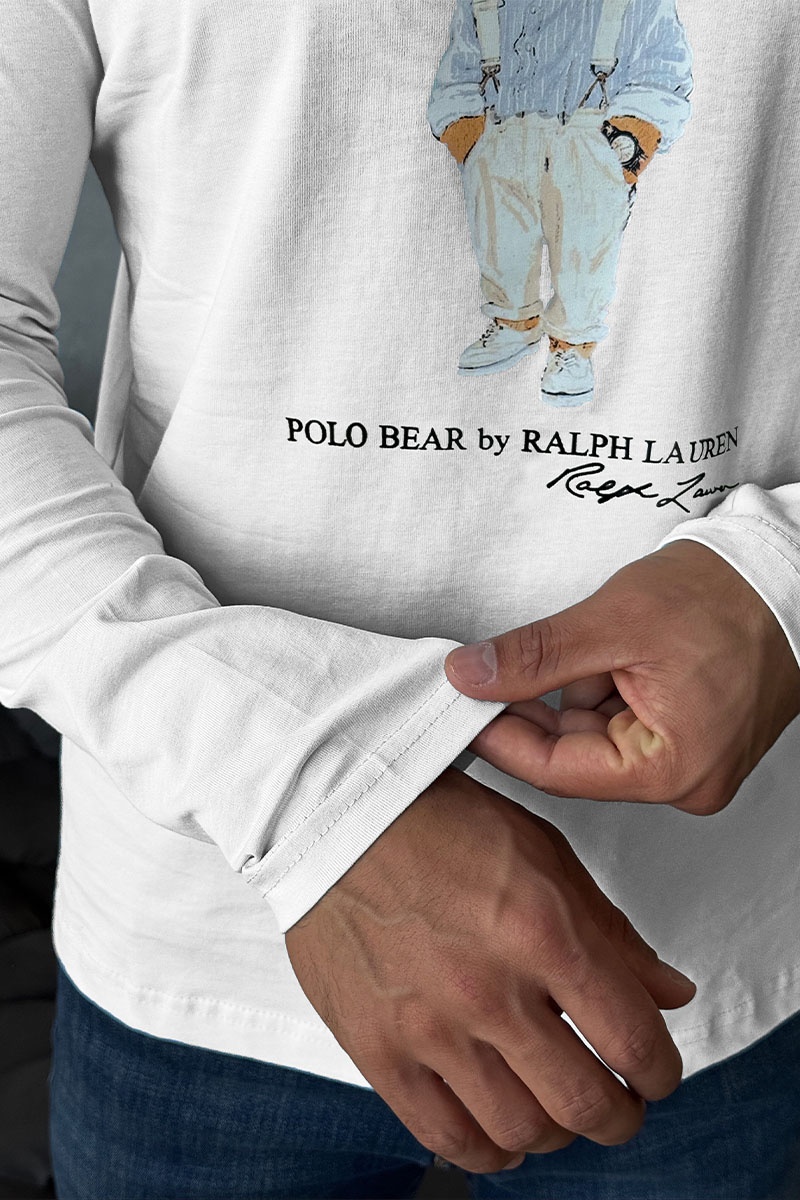 Polo Ralph Lauren Мужской лонгслив "Bear" - White