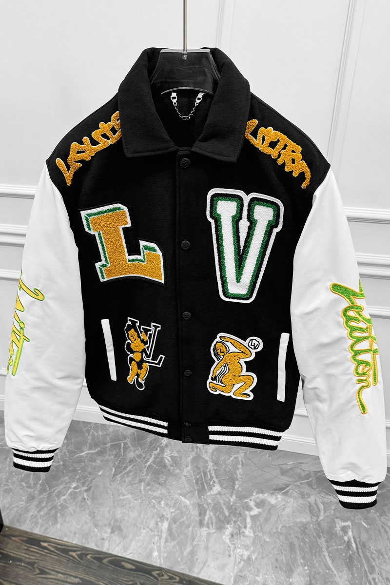 Lоuis Vuittоn Мужской чёрный бомбер Varsity Blouson multi-patch