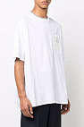 Белая оверсайз футболка triangle logo chest pocket