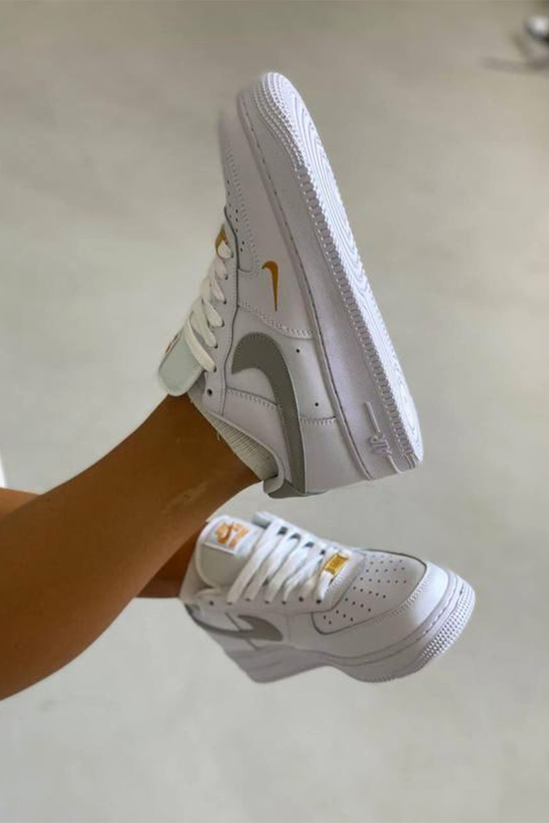 Nike Кроссовки AF1 Mini Swoosh - Grey / Gold