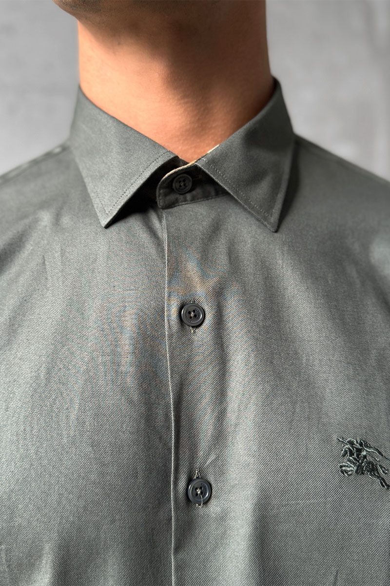 Burberry Мужская рубашка logo-embroidered - Green 