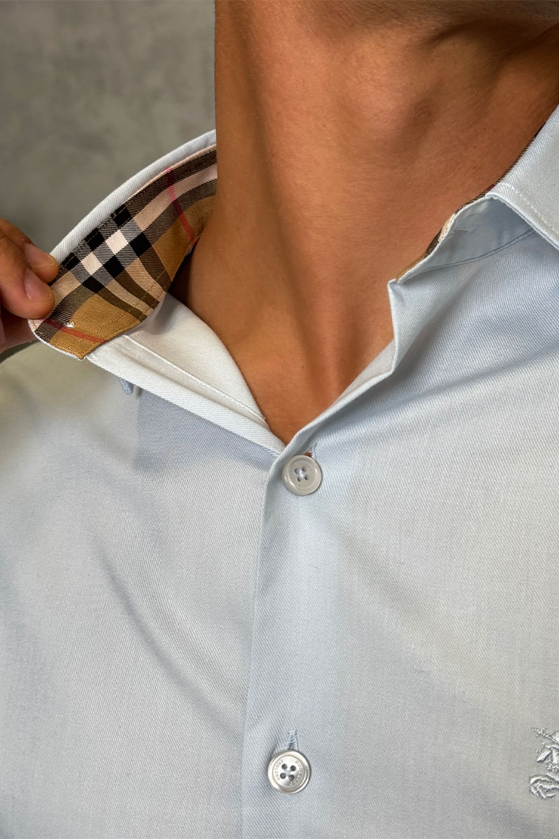 Burberry Мужская рубашка logo-embroidered - Blue 