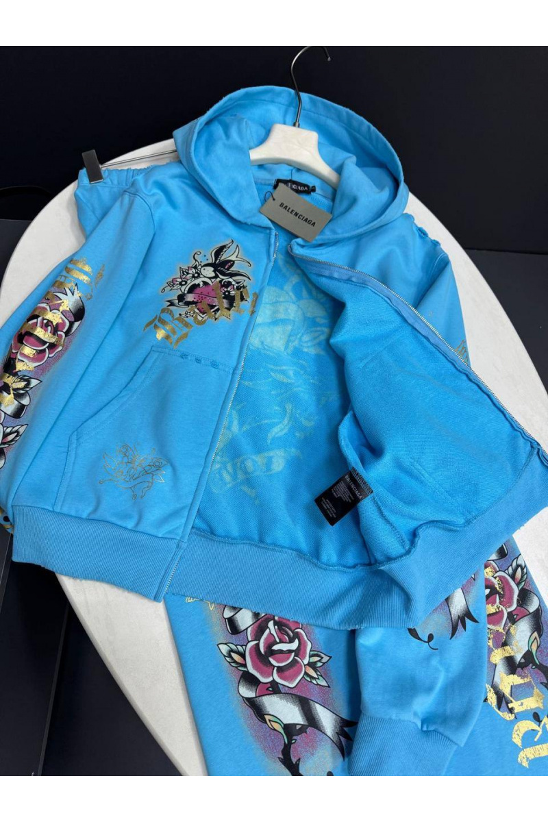 Balenciaga Голубой женский костюм 