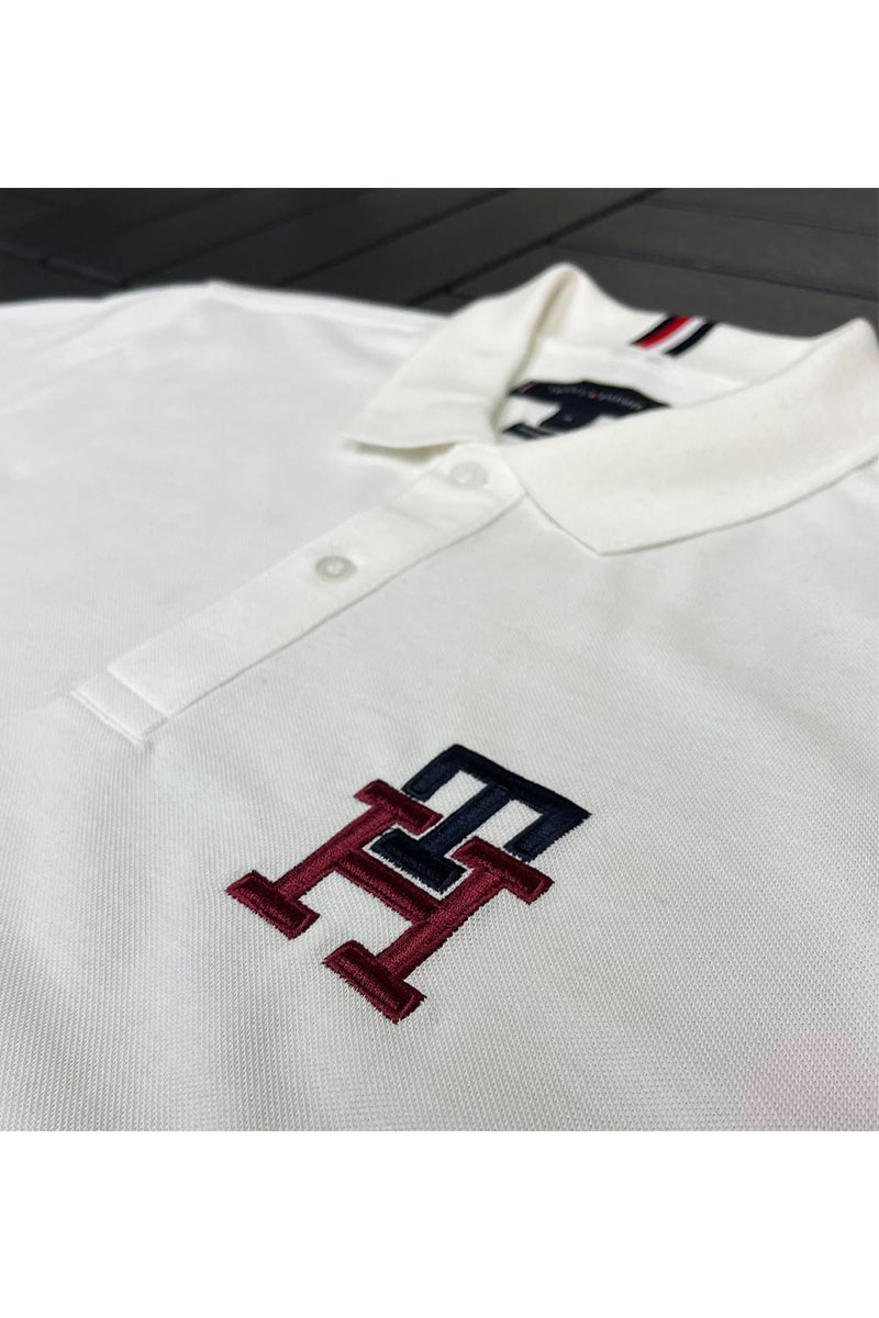 Tommy Hilfiger Мужское белое поло Essential Monogram