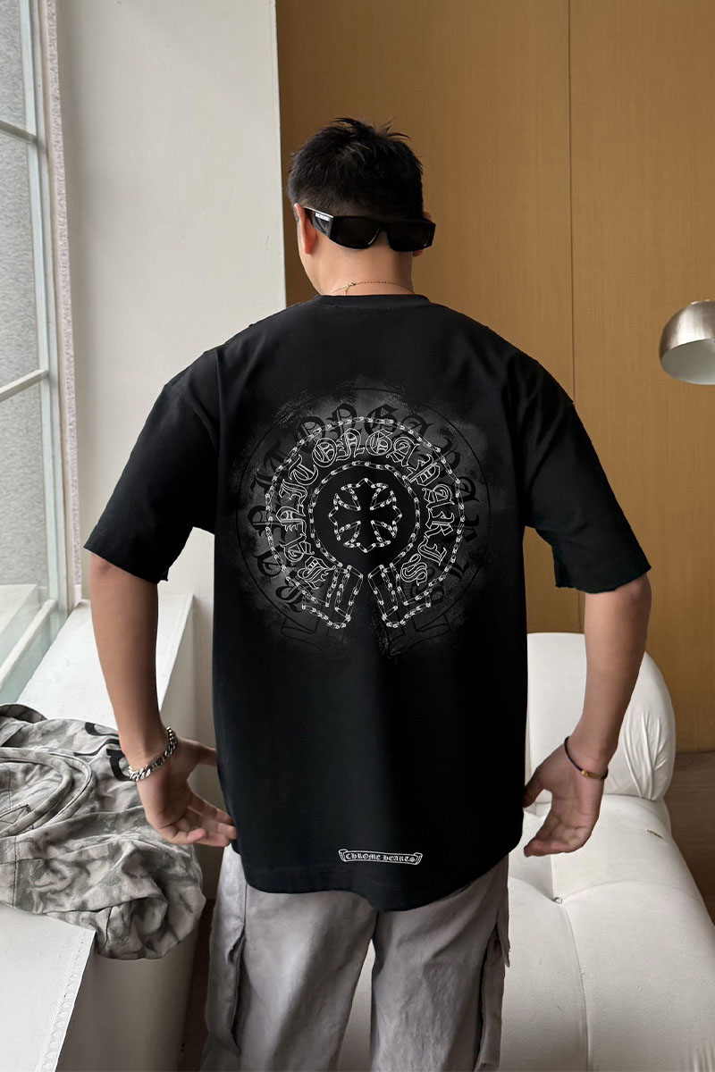 Chrome Hearts Чёрная оверсайз футболка Premium