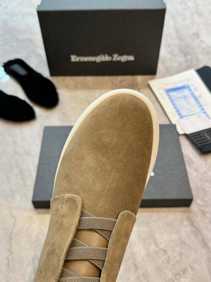 Zegna Кроссовки с мехом Triple Stitch - Beige
