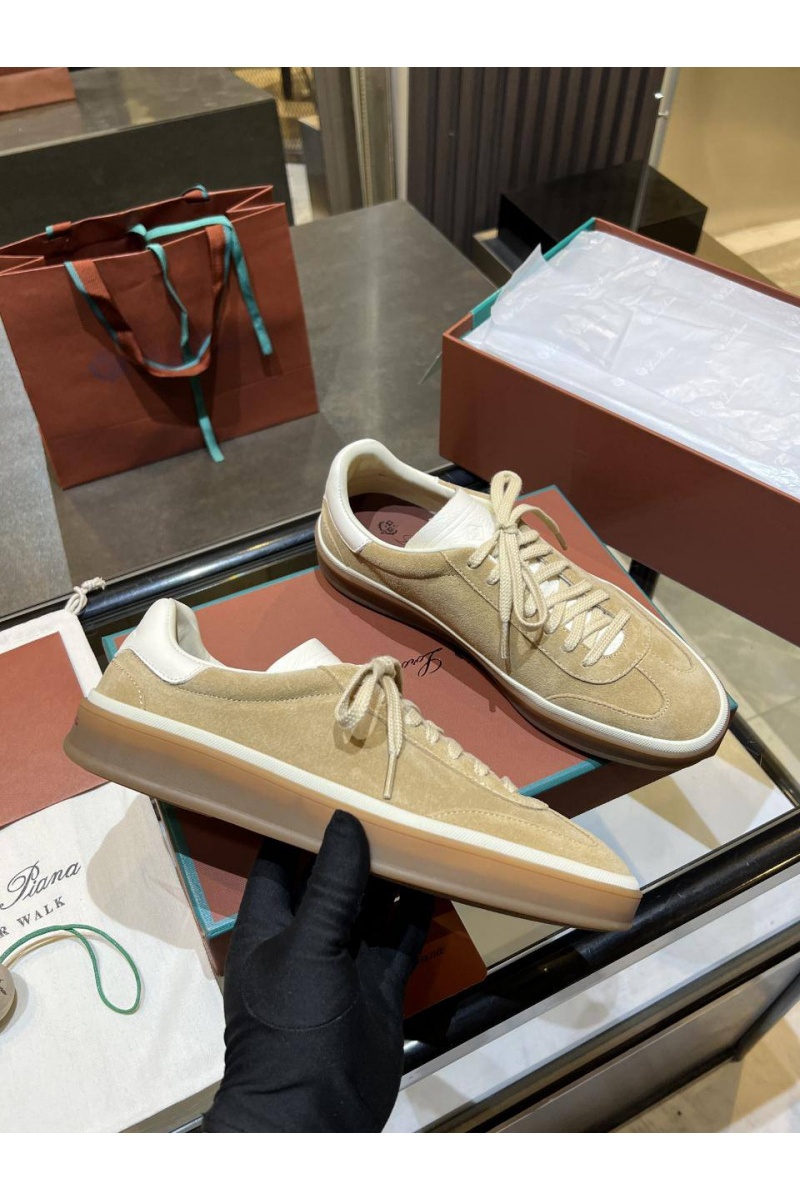 Loro Piana Женские замшевые кроссовки  Premium - Beige