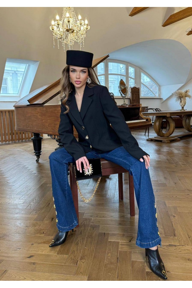 Schiaparelli Женский классический пиджак чёрного цвета premium