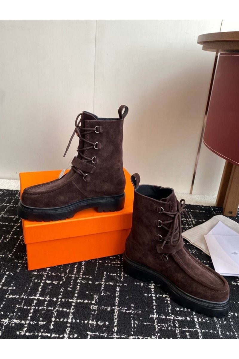 Hermes Женские замшевые ботинки Land Ankle premium