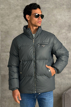 Мужской пуховик logo-plaque - Grey