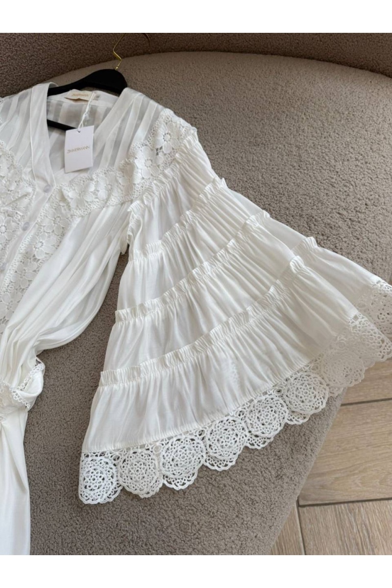 Zimmermann Женское кружевное платье белого цвета Zimmermann
