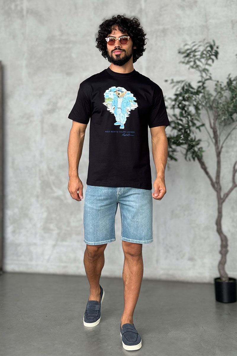 Polo Ralph Lauren Мужская чёрная футболка "Bear"