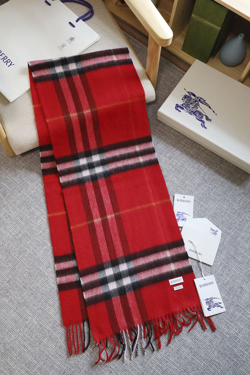 Burberry Шарф two-tone Check premium 168x30 см - Red