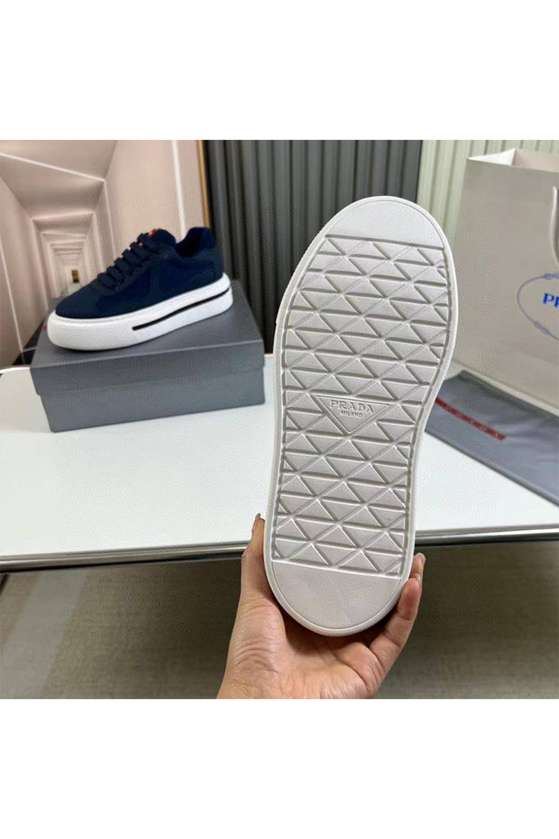 Prada Комбинированные кроссовки logo-stripe - Navy