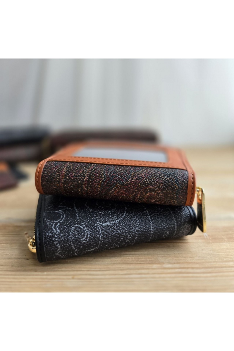 Etro Кожаный кошелёк с узором пейсли 11x8 см