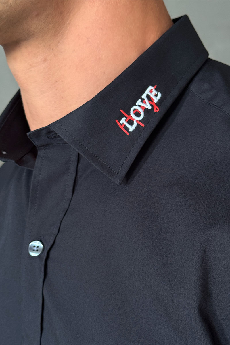 Hugо Воss Чёрная классическая рубашка Love