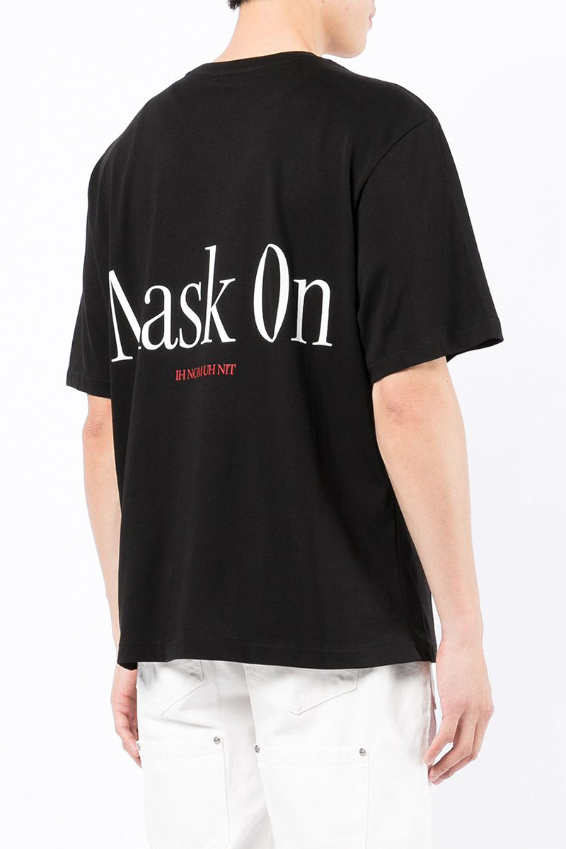 Designer Clothing Мужская чёрная футболка Ih Nom Uh Nit "Mask On"