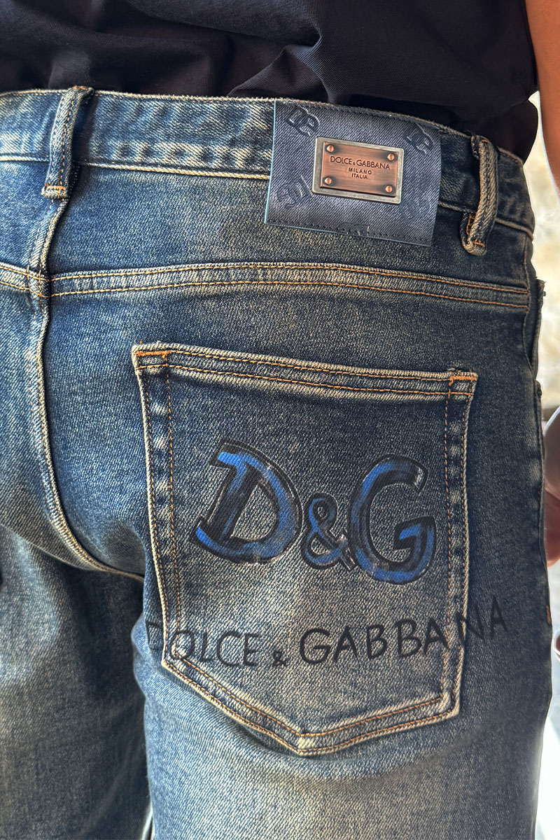 Dоlсе & Gаbbаnа Мужские синие джинсы Premium