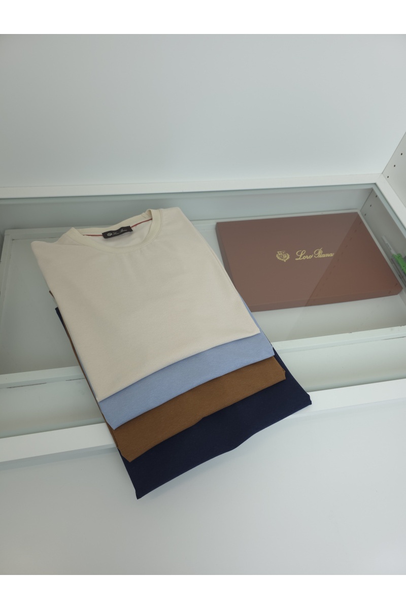 Loro Piana Мужская тёмно-синяя футболка premium