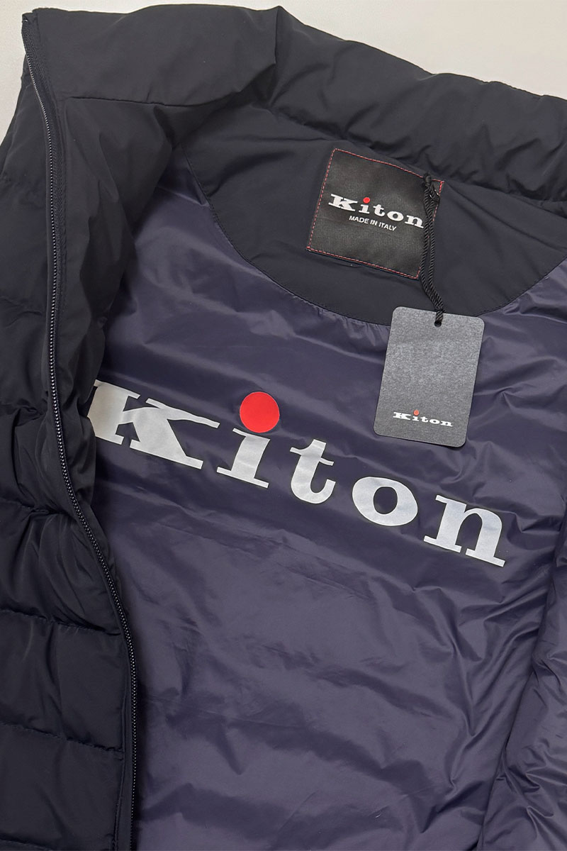 Kiton Мужской тёмно-синий жилет 