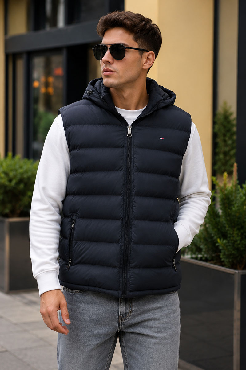 Tommy Hilfiger Тёмно-синий жилет embroidered-logo