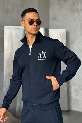 Кофта на молнии logo-embroidered - Navy