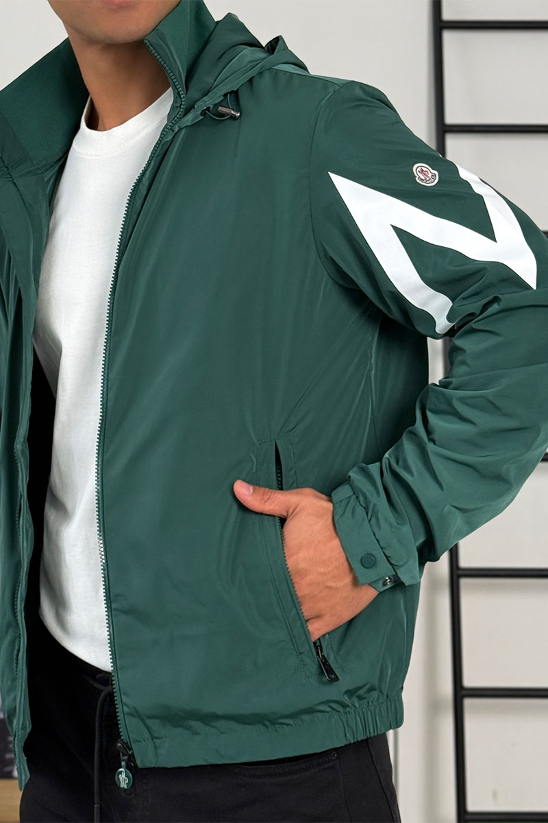 Moncler Мужская зелёная ветровка Fetuque