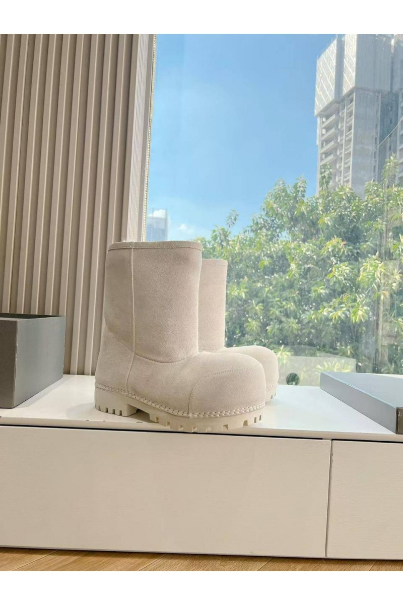 Balenciaga Женские ботинки Alaska Fur Bootie premium - White