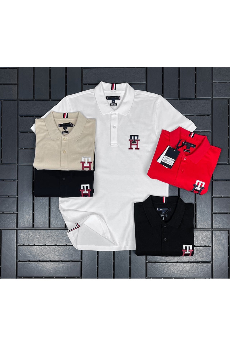 Tommy Hilfiger Мужское белое поло Essential Monogram
