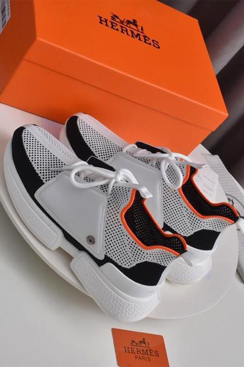 Hermes Мужские текстильные кроссовки Expert - White