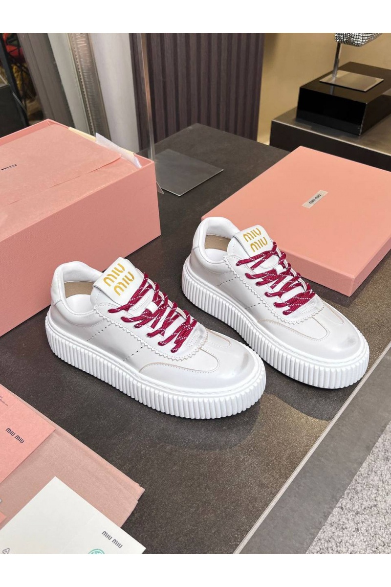 MIU MIU Женские кожаные кроссовки Premium