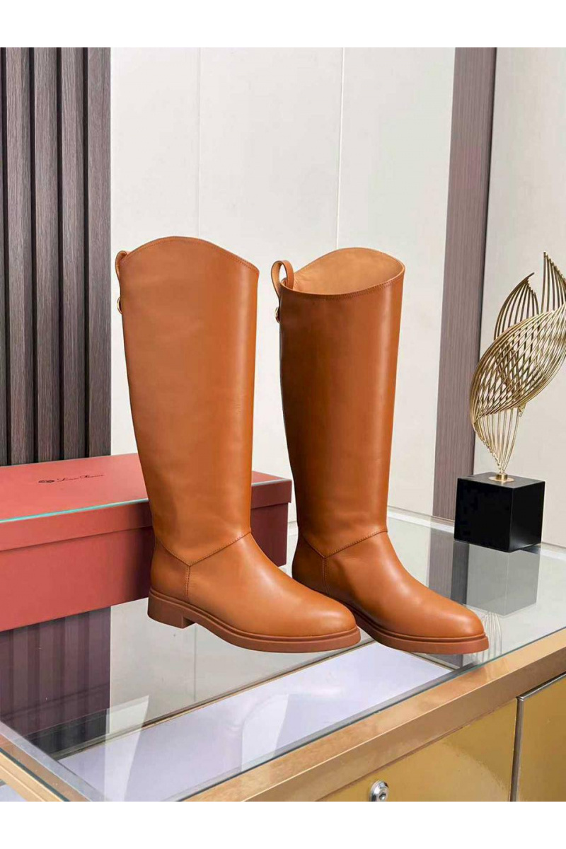 Loro Piana Женские кожаные сапоги premium - Chestnut
