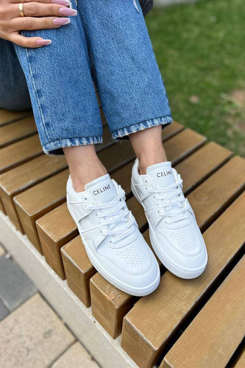 Celine Женские кроссовки Trainer Low Lace-Up - White 