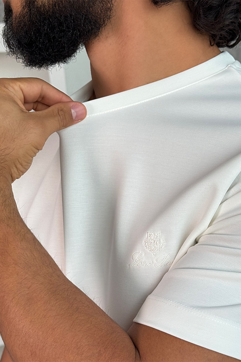 Loro Piana Мужская белая футболка 