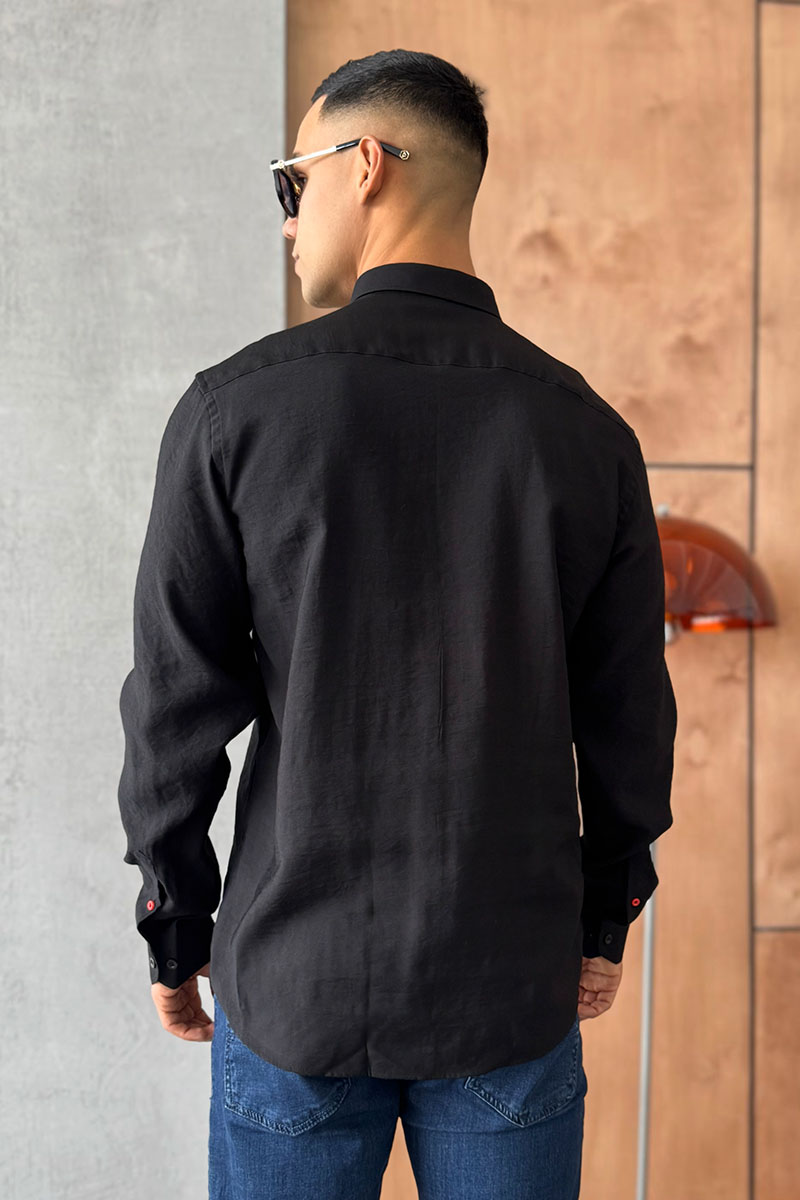 Hermes Мужская рубашка H embroidered - Black