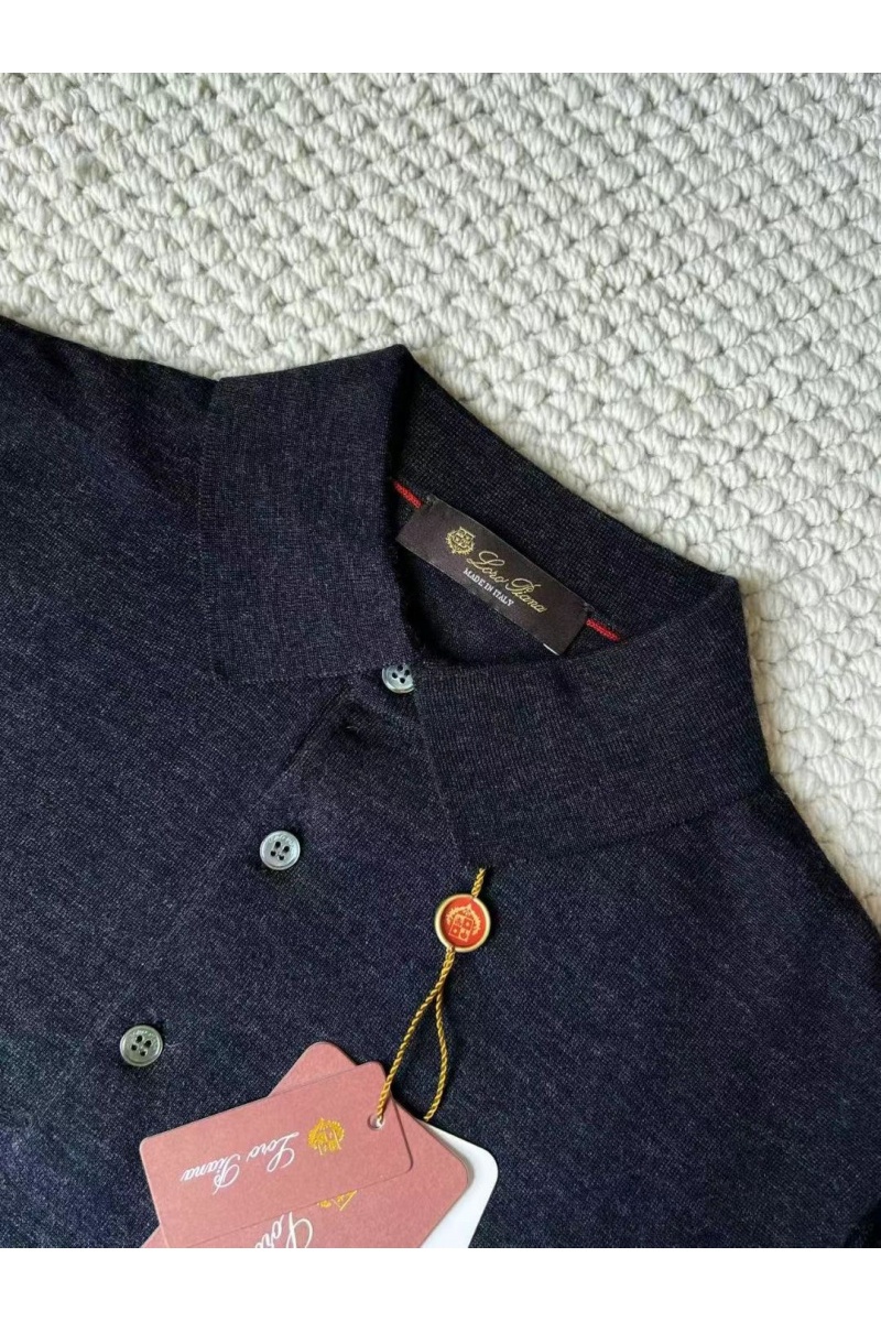 Loro Piana Поло с длинным рукавом Premium - Black Flower Gray