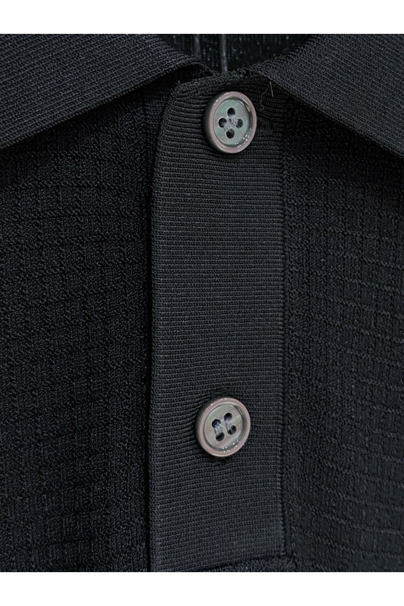 Kiton Мужское чёрное поло premium