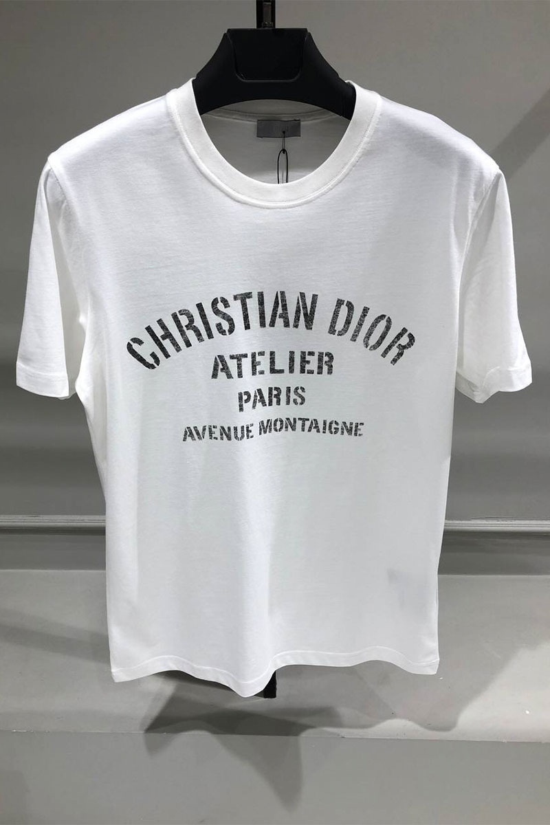 Dior Мужская белая футболка Atelier Paris Avenue Montaigne