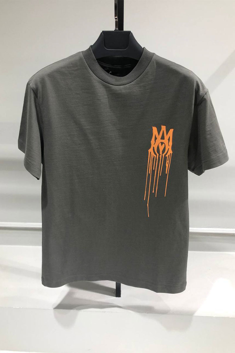 Amiri Мужская футболка Spray Paint Ma Tee - Grey